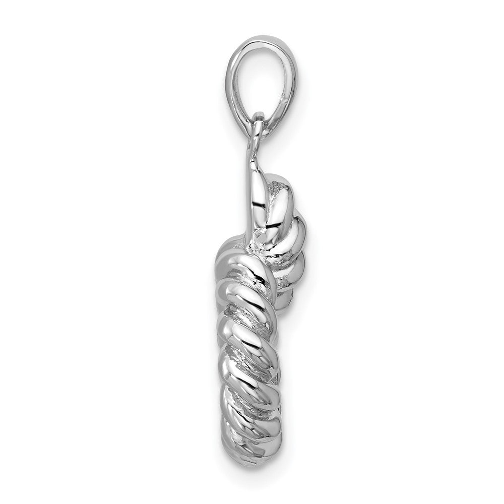 Sterling Silver Rhodium-plated Polished Circle Pendant - Product Photo