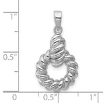 Sterling Silver Rhodium-plated Polished Circle Pendant - Product Photo