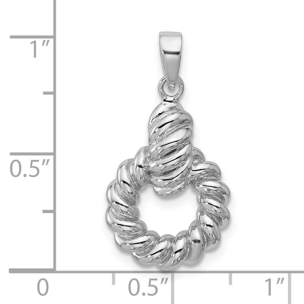 Sterling Silver Rhodium-plated Polished Circle Pendant - Product Photo