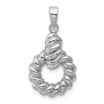Sterling Silver Rhodium-plated Polished Circle Pendant - Product Photo