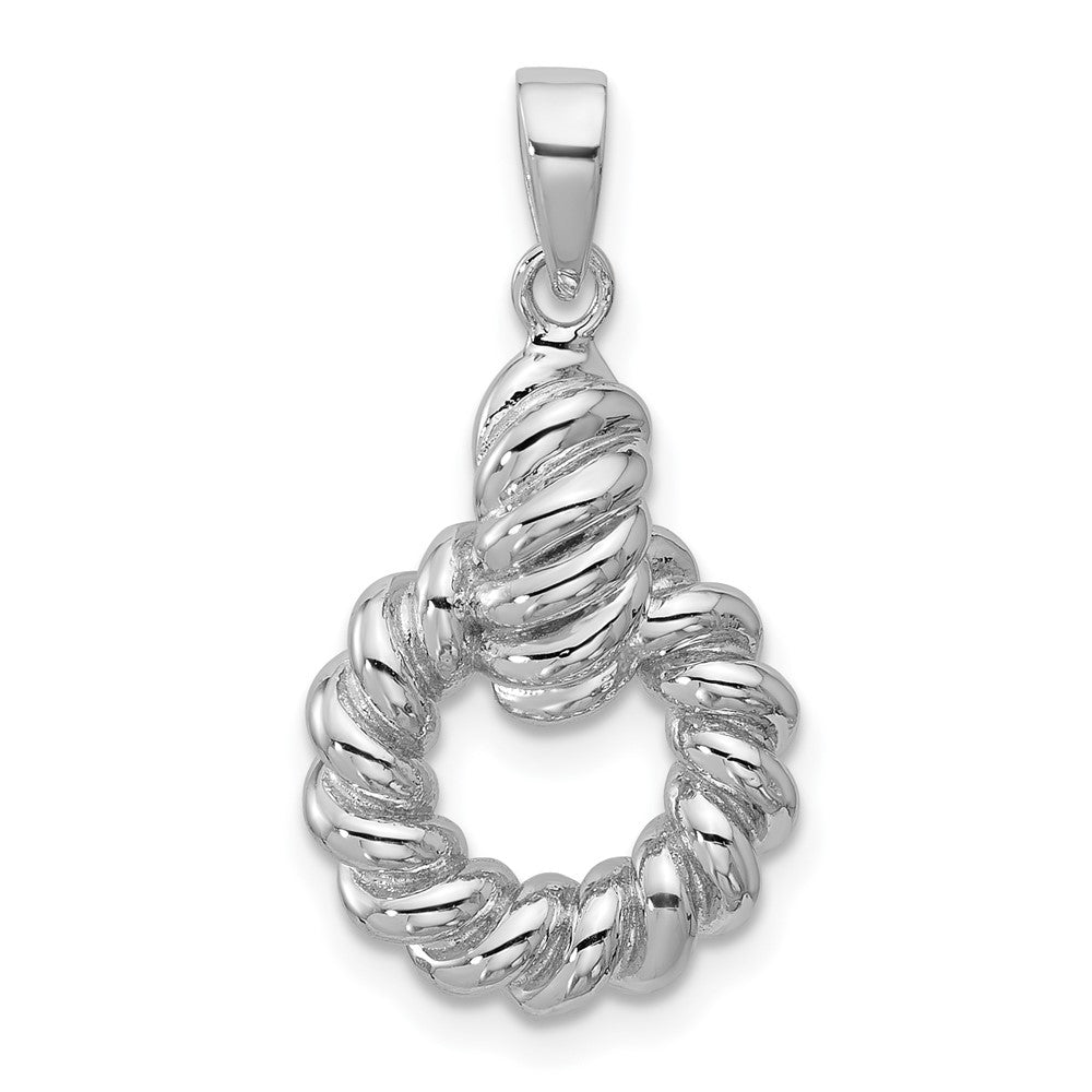 Sterling Silver Rhodium-plated Polished Circle Pendant - Product Photo