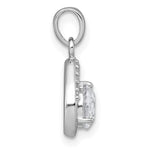 Sterling Silver Rhodium-plated Polished CZ Teardrop Pendant - Product Photo