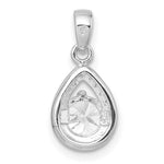 Sterling Silver Rhodium-plated Polished CZ Teardrop Pendant - Product Photo