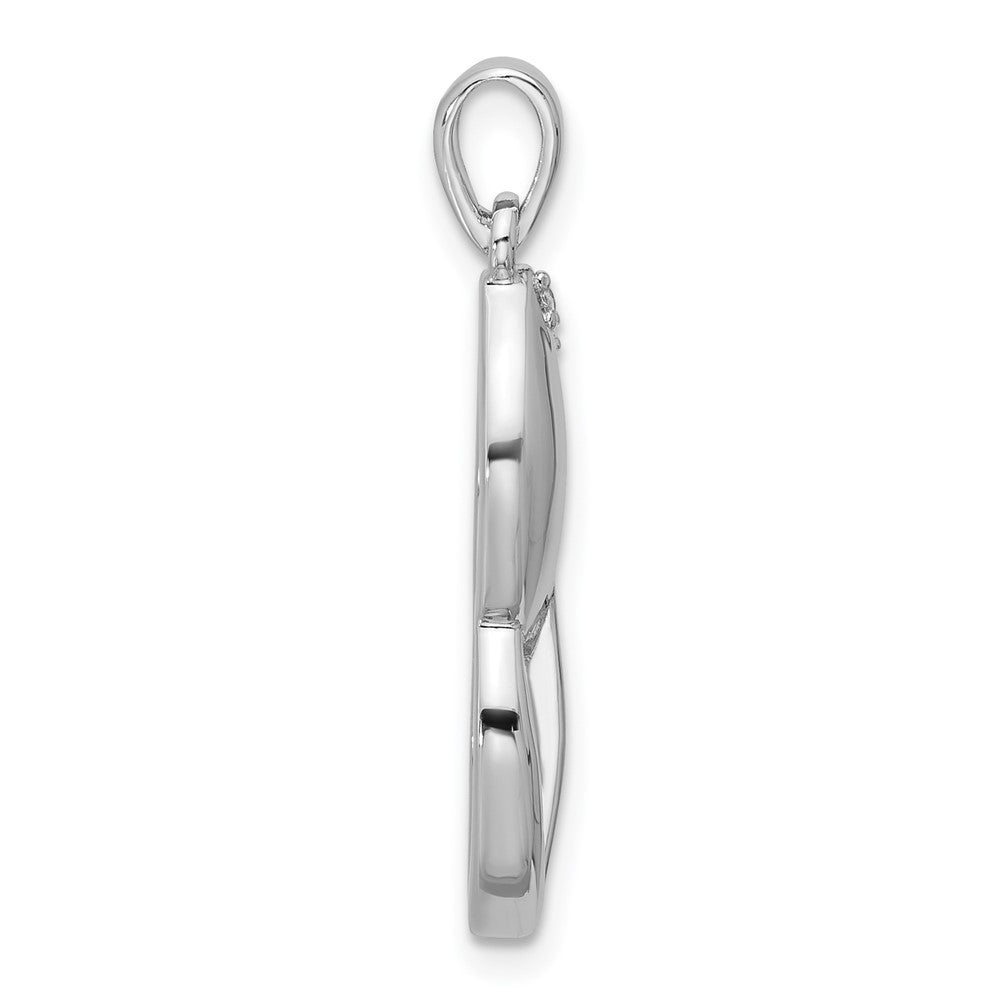 Sterling Silver Rhodium-plated CZ Pendant - Product Photo