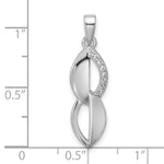 Sterling Silver Rhodium-plated CZ Pendant - Product Photo