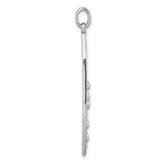 Sterling Silver Rhodium-plated Polished Oval Pendant - Product Photo