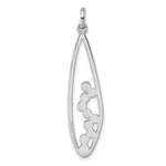 Sterling Silver Rhodium-plated Polished Oval Pendant - Product Photo