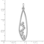 Sterling Silver Rhodium-plated Polished Oval Pendant - Product Photo