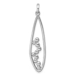 Sterling Silver Rhodium-plated Polished Oval Pendant - Product Photo