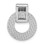 Sterling Silver RH Plated CZ Textured Moveable/Reversible Circle Pendant - Product Photo