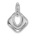 Sterling Silver Rhodium-plated CZ Textured Pendant - Product Photo