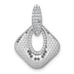 Sterling Silver Rhodium-plated CZ Textured Pendant - Product Photo