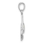 Sterling Silver Rhodium-plated Polished MOP Teardrop Pendant - Product Photo