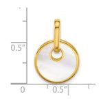 Sterling Silver Gold-plated Mother of Pearl Drop Pendant - Product Photo