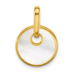 Sterling Silver Gold-plated Mother of Pearl Drop Pendant - Product Photo