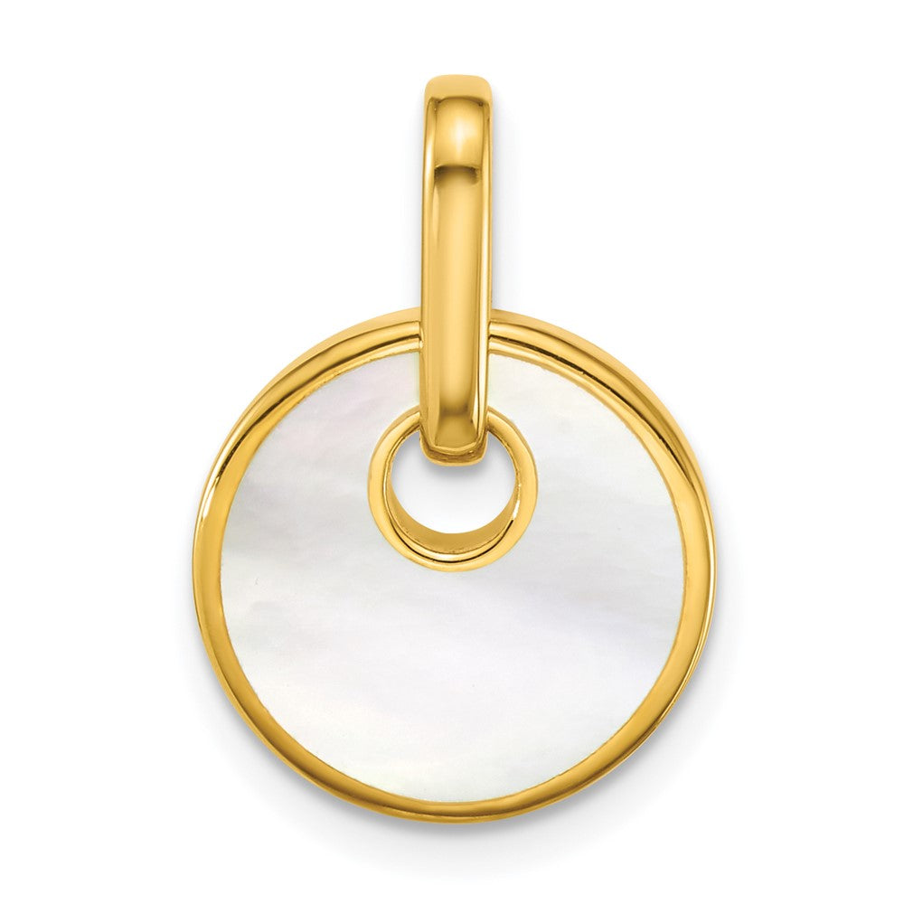 Sterling Silver Gold-plated Mother of Pearl Drop Pendant - Product Photo