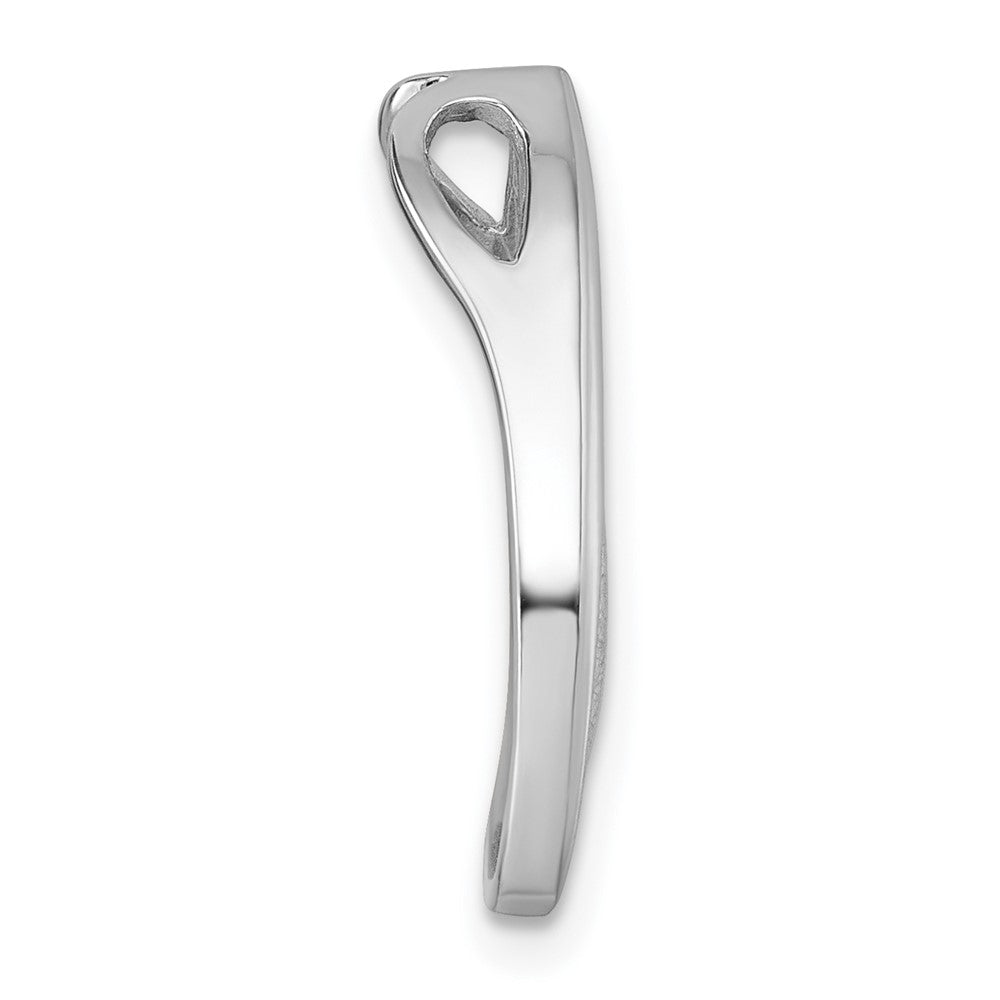 Sterling Silver Rhodium-plated Scratch-finish Fancy Chain Slide Pendant - Product Photo