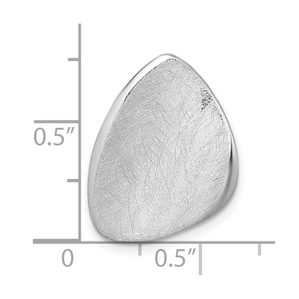 Sterling Silver Rhodium-plated Scratch-finish Fancy Chain Slide Pendant - Product Photo