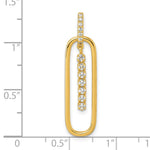 Sterling Silver Gold-tone White CZ Dangle Pendant - Product Photo