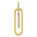 Sterling Silver Gold-tone White CZ Dangle Pendant - Product Photo