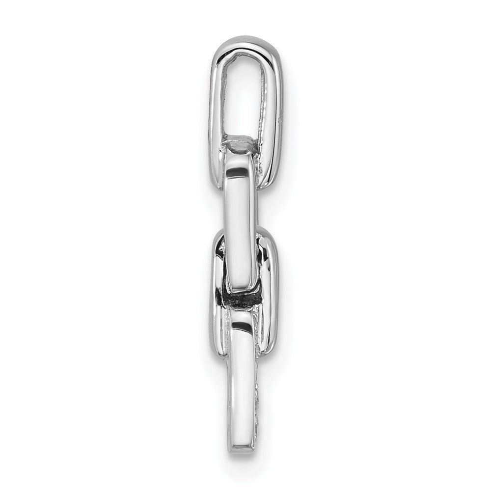 Sterling Silver Rhodium-plated CZ Double Square Pendant - Product Photo