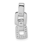 Sterling Silver Rhodium-plated CZ Double Square Pendant - Product Photo