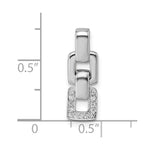 Sterling Silver Rhodium-plated CZ Double Square Pendant - Product Photo