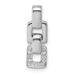 Sterling Silver Rhodium-plated CZ Double Square Pendant - Product Photo