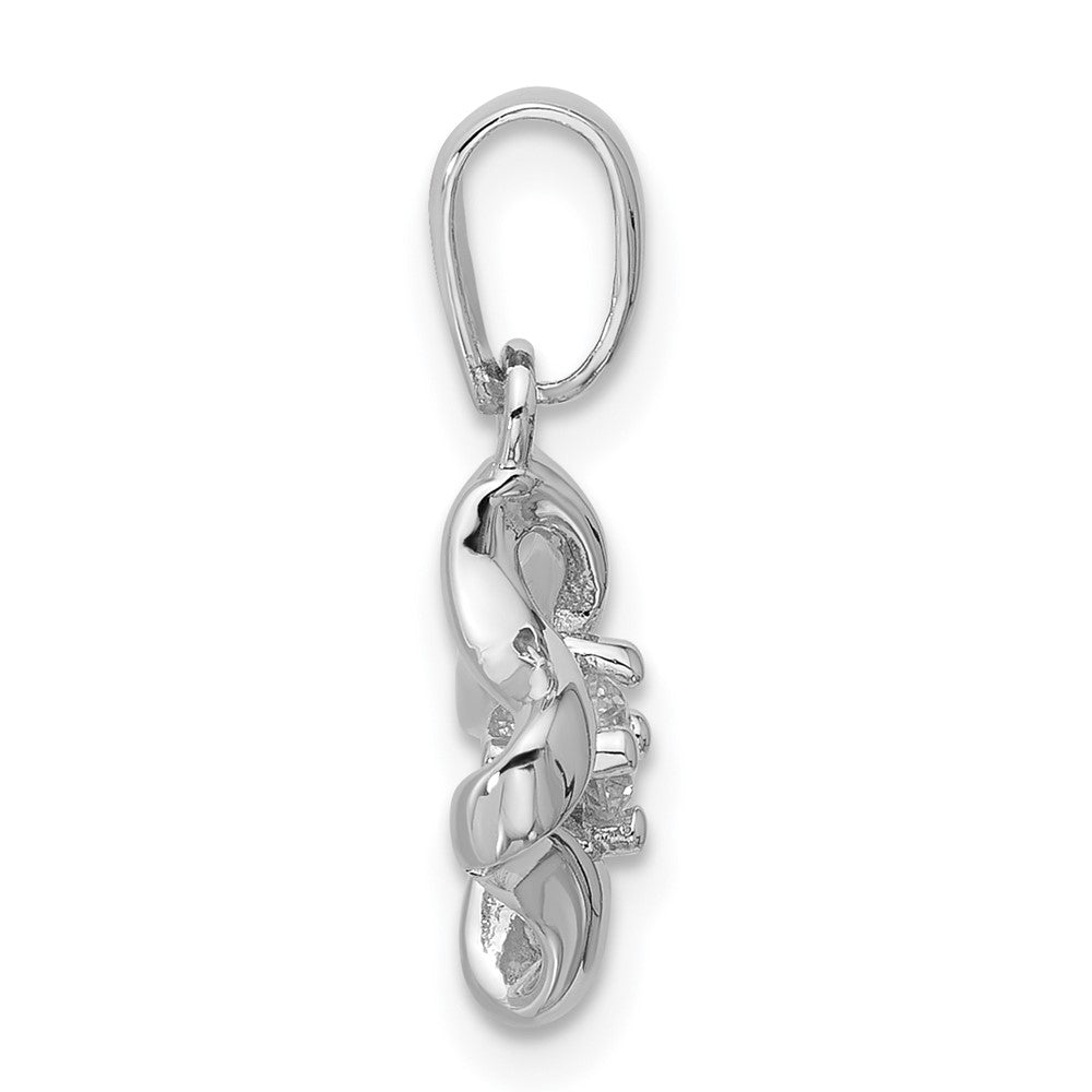 Sterling Silver Rhodium-plated Polished CZ Pendant - Product Photo