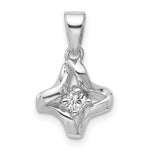 Sterling Silver Rhodium-plated Polished CZ Pendant - Product Photo