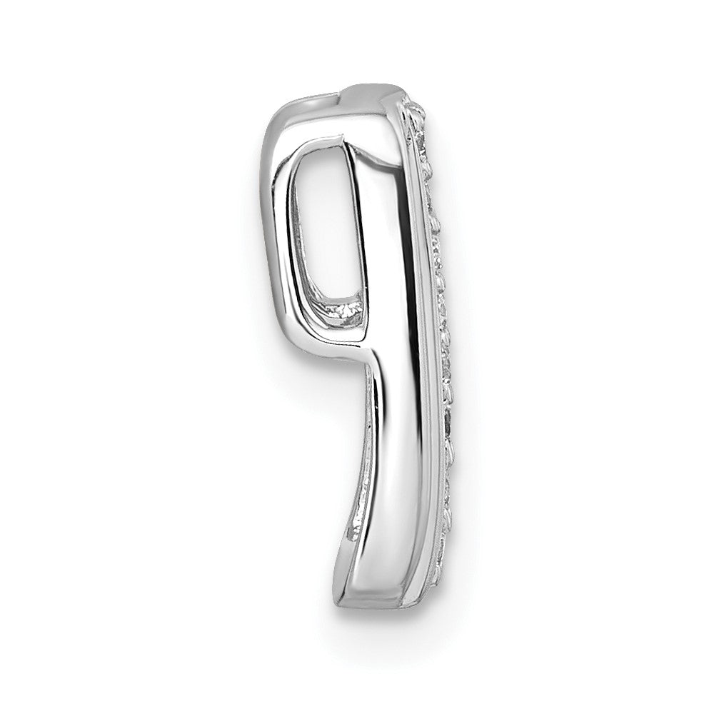 Sterling Silver Rhodium-plated Polished CZ Chain Slide - Product Photo
