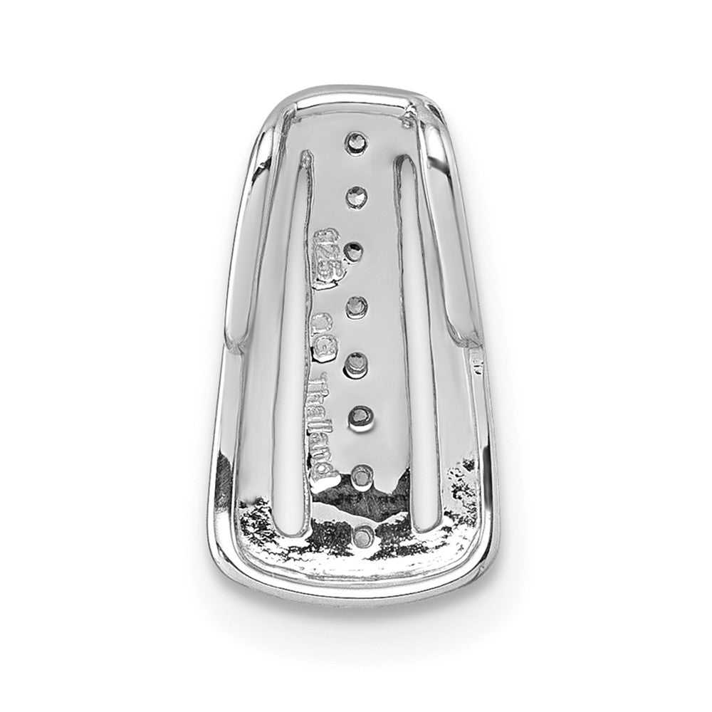 Sterling Silver Rhodium-plated Polished CZ Chain Slide - Product Photo