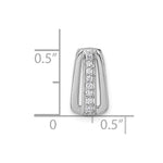 Sterling Silver Rhodium-plated Polished CZ Chain Slide - Product Photo