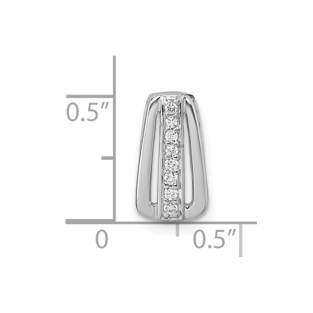 Sterling Silver Rhodium-plated Polished CZ Chain Slide - Product Photo