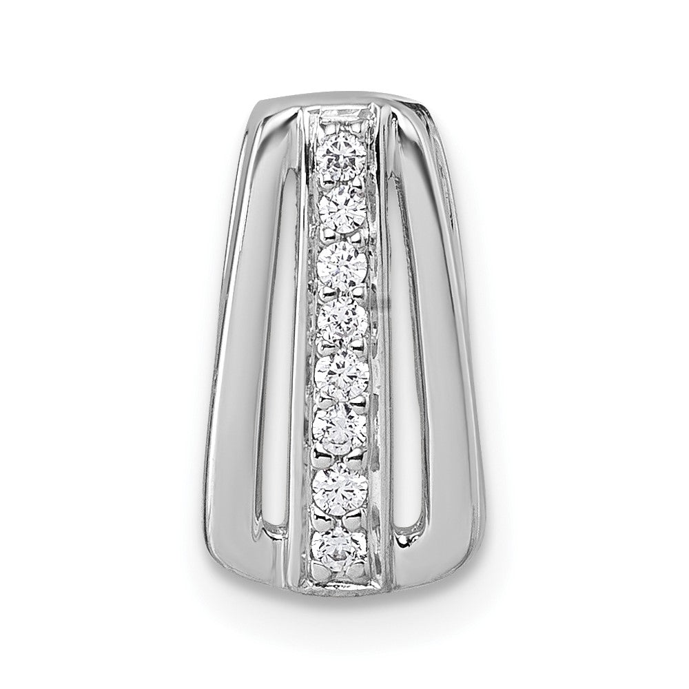 Sterling Silver Rhodium-plated Polished CZ Chain Slide - Product Photo