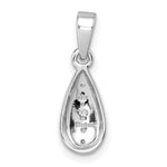 Sterling Silver Rhodium-plated Polished CZ Teardrop Pendant - Product Photo