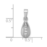 Sterling Silver Rhodium-plated Polished CZ Teardrop Pendant - Product Photo
