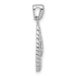 Sterling Silver Rhodium-plated Polished CZ Teardrop Pendant - Product Photo