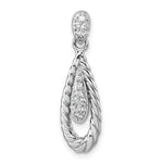 Sterling Silver Rhodium-plated Polished CZ Teardrop Pendant - Product Photo
