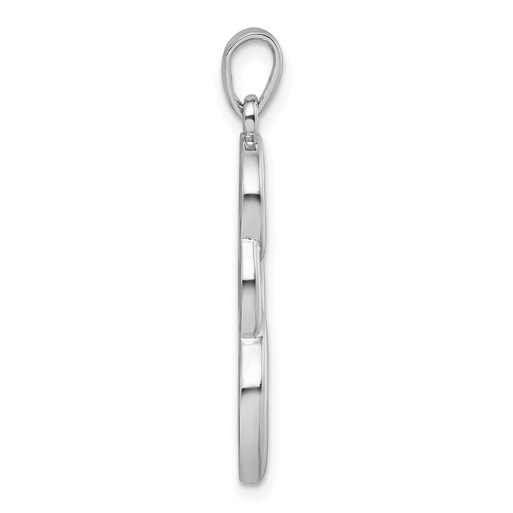 Sterling Silver Rhodium-plated Polished 3 Circle Pendant - Product Photo