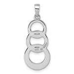 Sterling Silver Rhodium-plated Polished 3 Circle Pendant - Product Photo