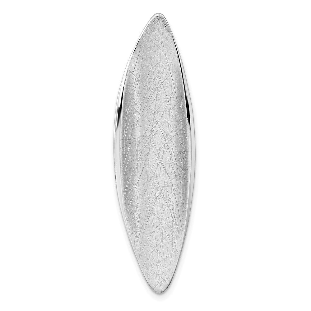 SS Rhodium-plated Polished and Brushed Fancy Chain Slide Pendant - Product Photo