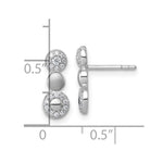 Sterling Silver Rhodium-plated Polished and Satin CZ Circles Post Earrings - Product Photo