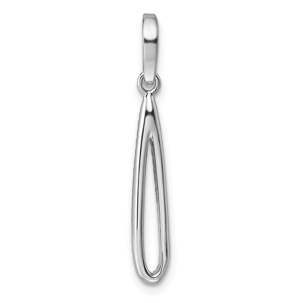 Sterling Silver Rhodium-plated CZ Dangle Pendant - Product Photo