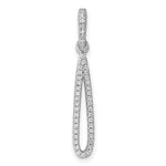 Sterling Silver Rhodium-plated CZ Dangle Pendant - Product Photo