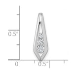 Sterling Silver Rhodium-plated Polished Fancy CZ Chain Slide Pendant - Product Photo