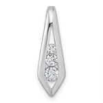 Sterling Silver Rhodium-plated Polished Fancy CZ Chain Slide Pendant - Product Photo