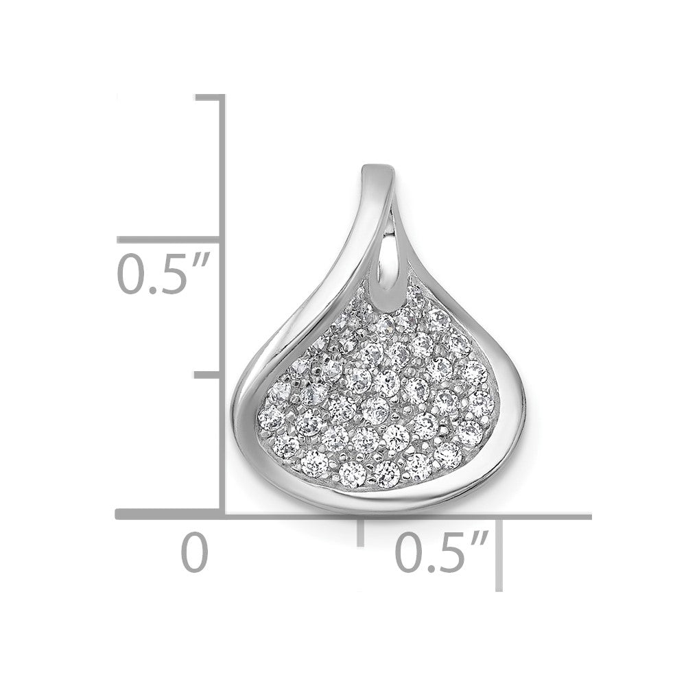 Sterling Silver Rhodium-plated Polished CZ Pendant - Product Photo