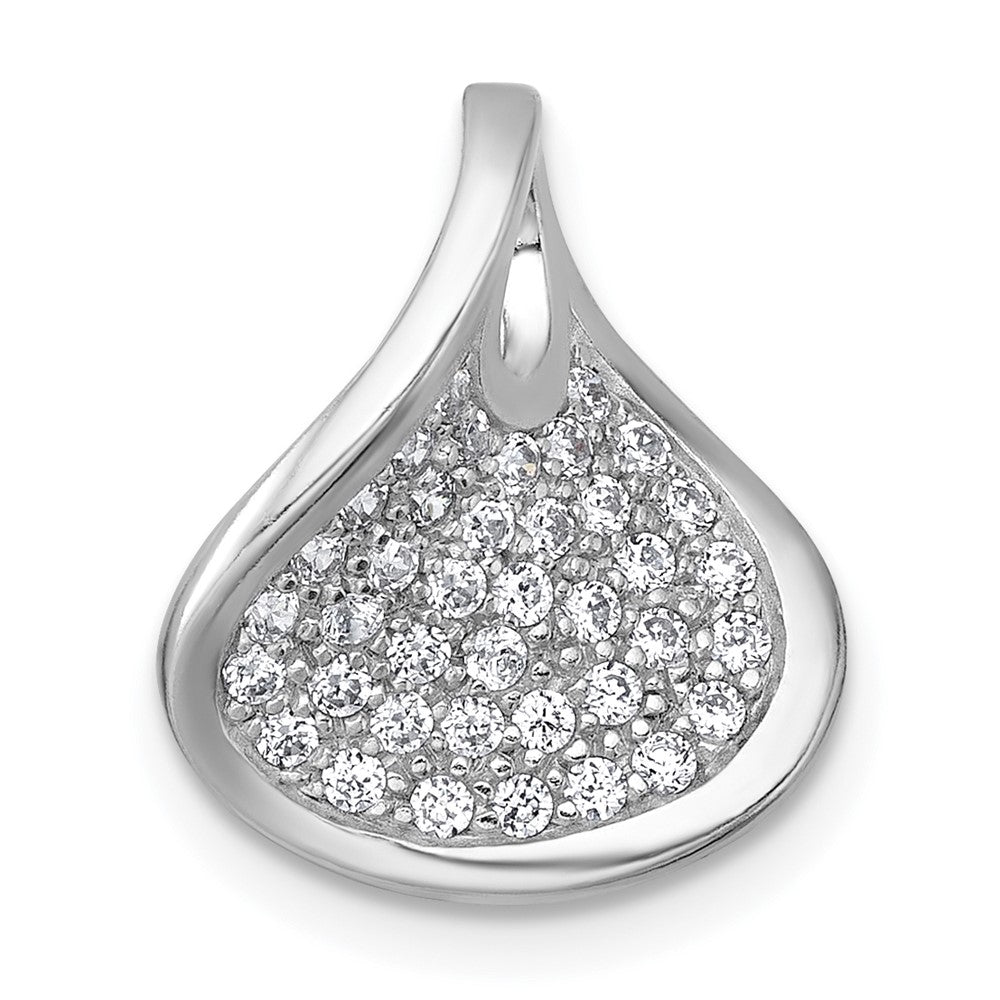 Sterling Silver Rhodium-plated Polished CZ Pendant - Product Photo