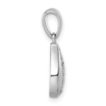 Sterling Silver Rhodium-plated CZ Teardrop Pendant - Product Photo